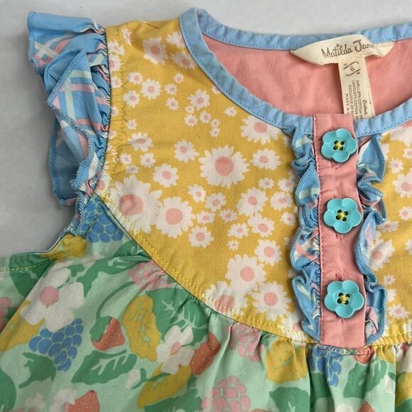 Matilda Jane Strawberry yellow and green sundress size 6 EUC - Picture 4 of 12